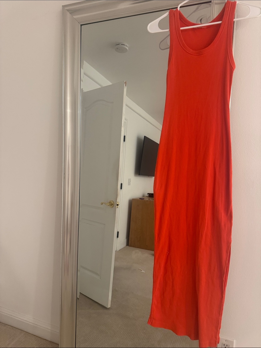 Dark Orange  Sleeveless Maxi Dress - Classic Tank Style